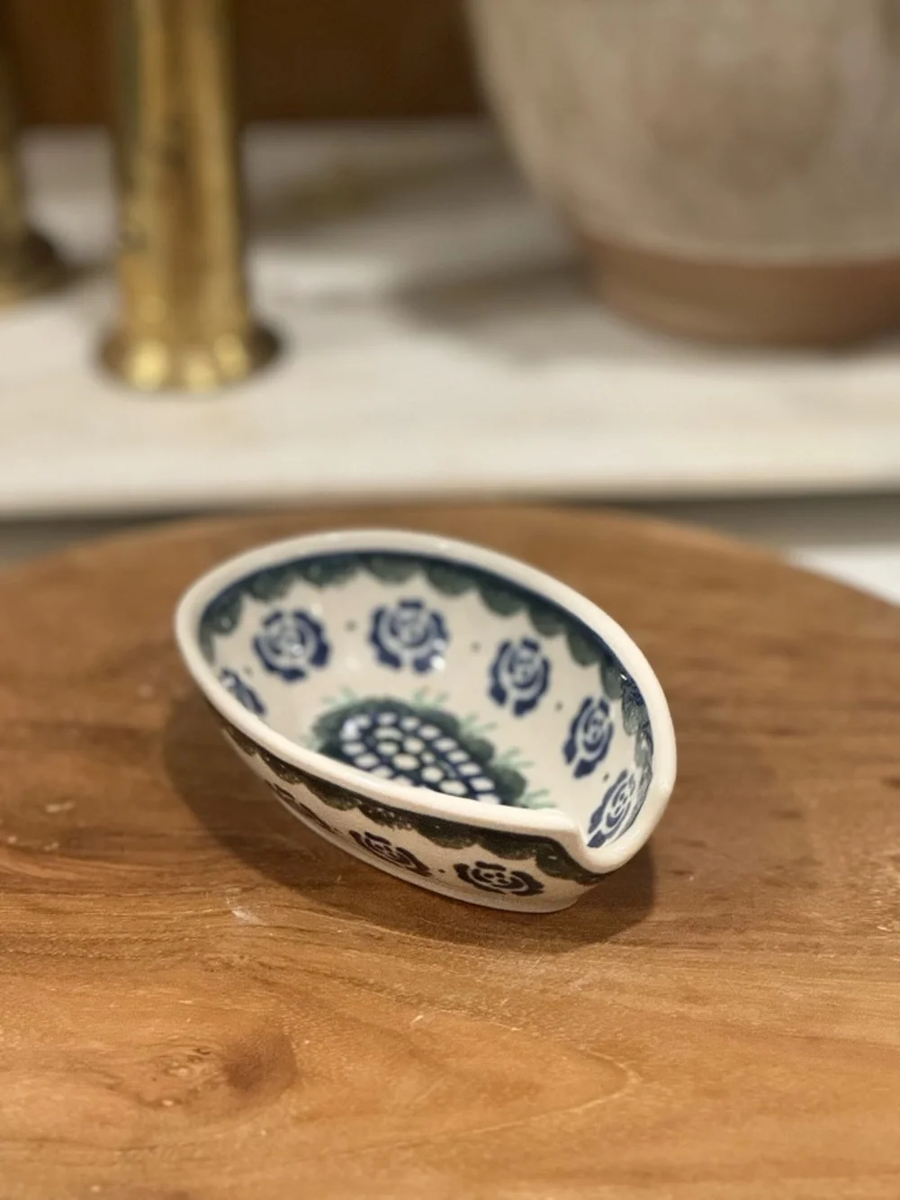 Polish Pottery spoon rest, 5